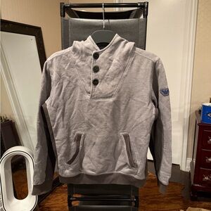 Armani Junior Gray Button-Up Hoodie